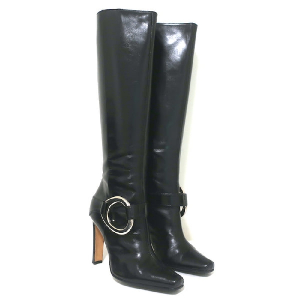 Size 38.5/8 Manolo Blahnik Black Knee Boots